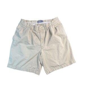 Polo Ralph Lauren Shorts Mens 33 Khaki Tyler Pleated Chino Cotton Classic Casual